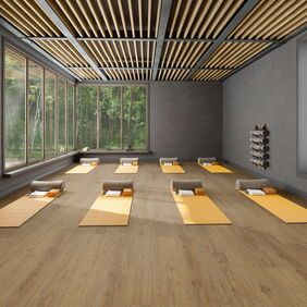 Expona Superplank in Le Chene Oak laid in a yoga studio