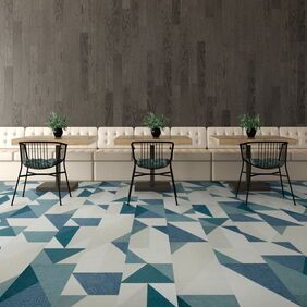 Expona Superplank in Skyfall laid in a restaurant seating area. 