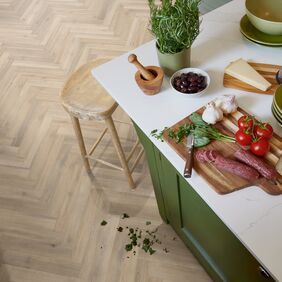 Kitchen, Kitchen island, stool, chopping board, vegetables 