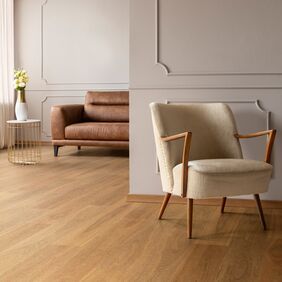 Wood effect straight laid in seating area