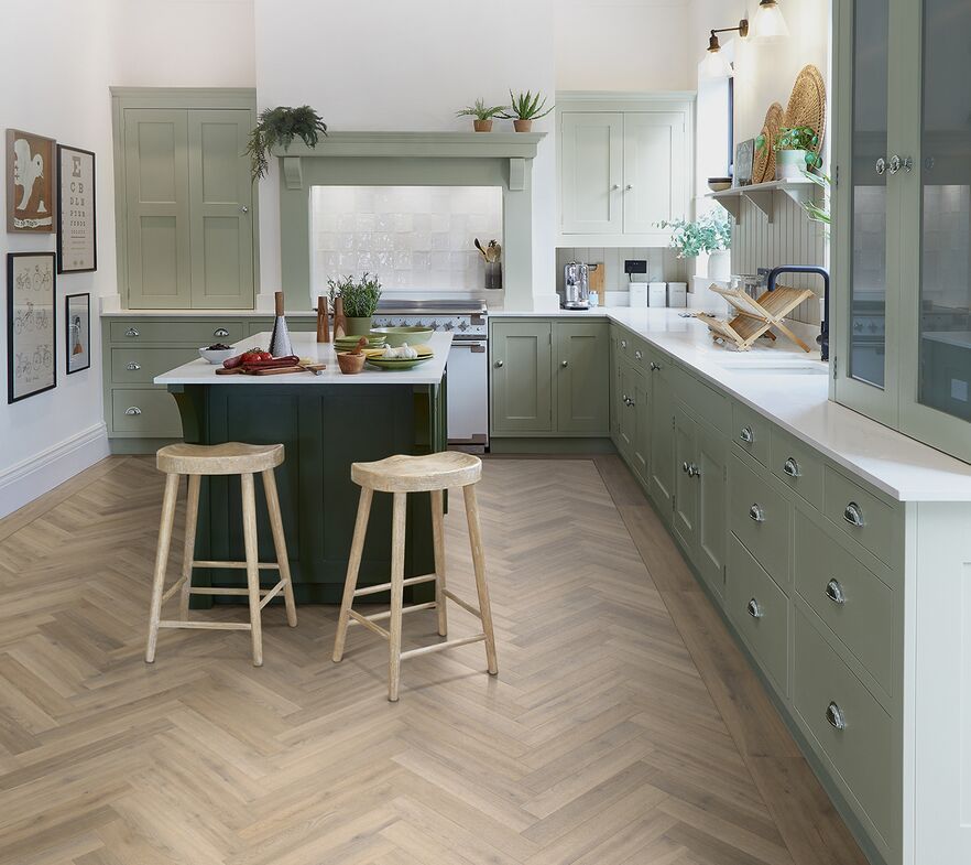 Polyflor vinyl flooring Kitchen - LPQ2257 Naked Blond Oak Large Parquet