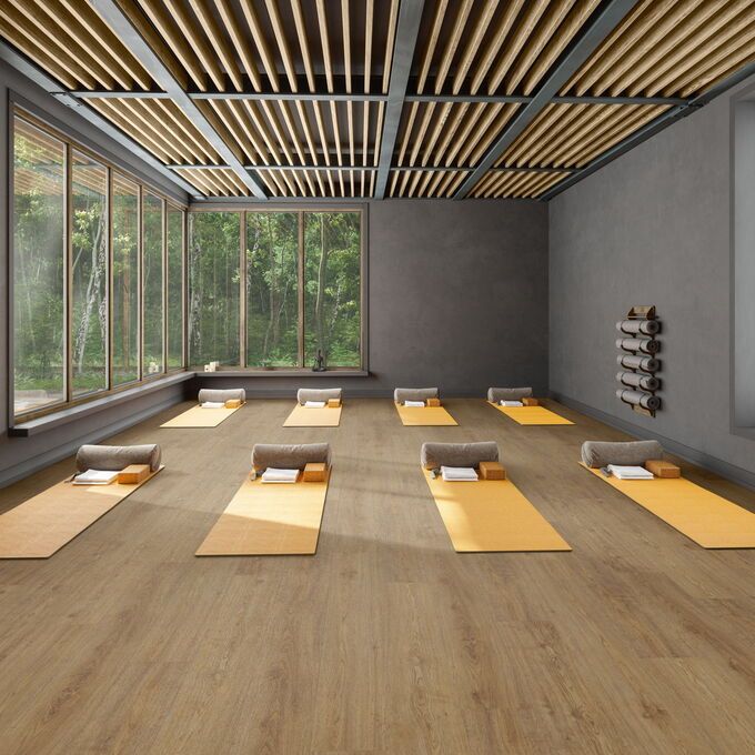 Expona Superplank in Le Chene Oak laid in a yoga studio