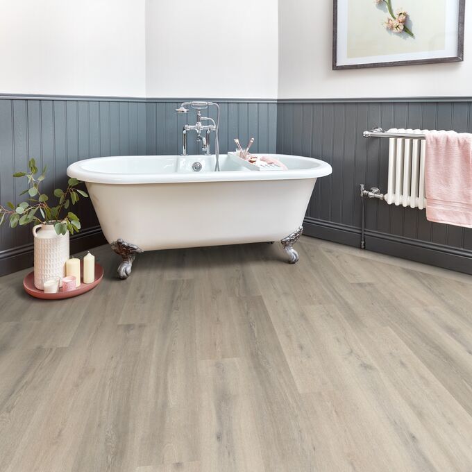 Bathroom, Bathtub, Wood Panelling, candles, wood floor