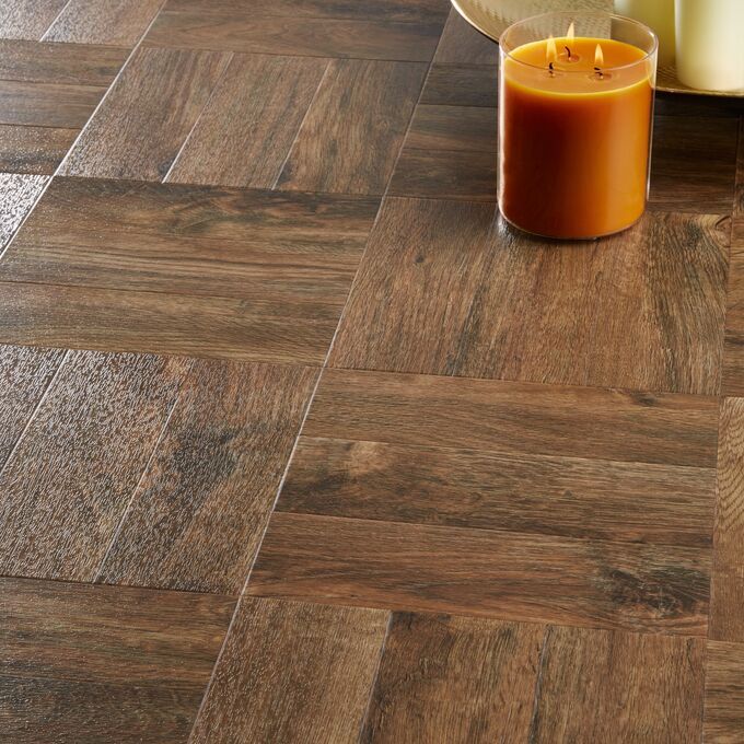 Detailed image of the dark wood effect Georgian Parquet
