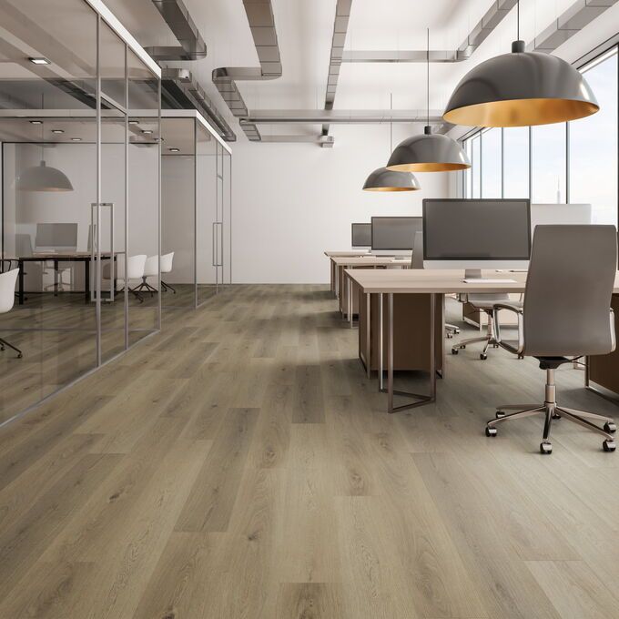 Expona Superplank in Bondi Oak laid in an office.