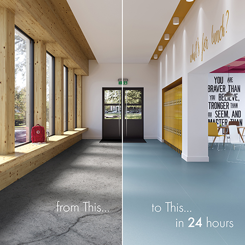 Need a new floor in 24hrs? Polysafe Quicklay has you covered.